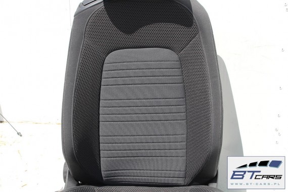 VW SCIROCCO LIFT FOTELE KOMPLET FOTELI siedzeń siedzenia fotel tapicerka 1K8 welur + materiał kolor czarno - szary - antracyt
