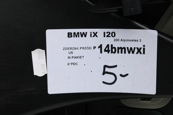 BMW iX i20 ZDERZAK PRZEDNI PRZÓD M pakiet Kolor: 300 Alpinweiss 3 Biały 51117933621 5A0ABC9 9879665 9879666 9492524