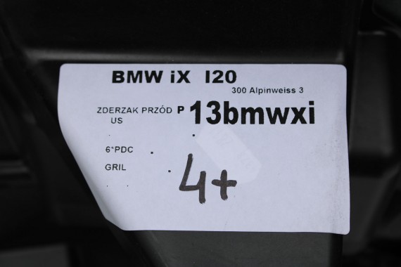 BMW iX i20 ZDERZAK PRZEDNI PRZÓD M pakiet Kolor: 300 Alpinweiss 3 Biały 51117933621 7983621 9879666 9879665 9492524