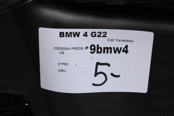 BMW 4 G22 G23 ZDERZAK PRZEDNI PRZÓD M pakiet Kolor: C3Z Tansanit-blau Niebieski M pakiet M POWER 63178089525 63178089526 USA