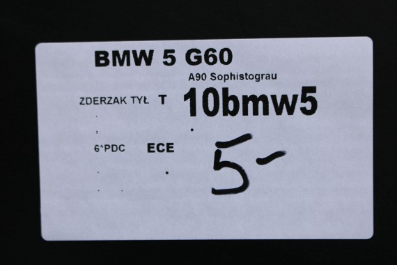 BMW 5 G60 ZDERZAK TYŁ TYLNY Kolor A90 Sophisto Grau Metallic 51125A011B0 5A011B8 9464591 5A17979 BASIC 63219464591 66205A17979