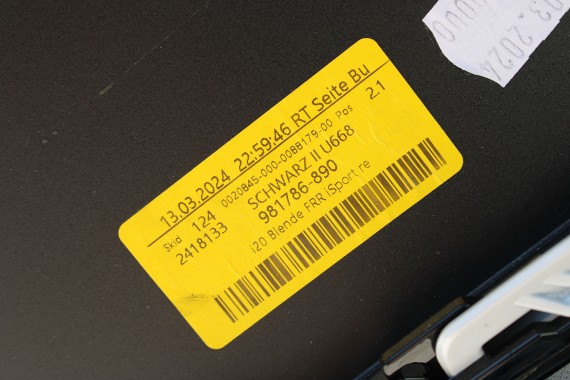 BMW iX i20 ZDERZAK TYŁ TYLNY M pakiet Kolor A96 Mineral-weiss 51128081542 51128737824 51129878961 51129878962 51129491667