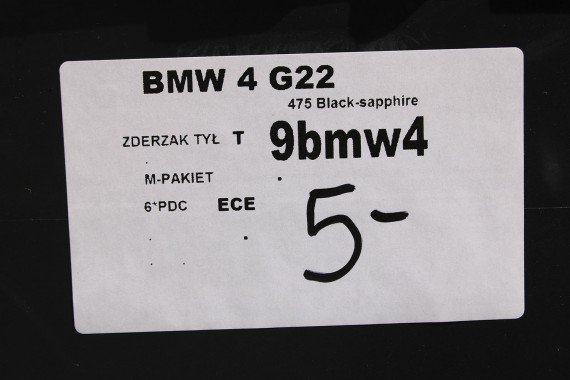 BMW 4 G22 G23 ZDERZAK TYŁ TYLNY 8075834 475 black-sapphire M PAKIET 51128075834 51128075839 51128078907 114609  51128078907