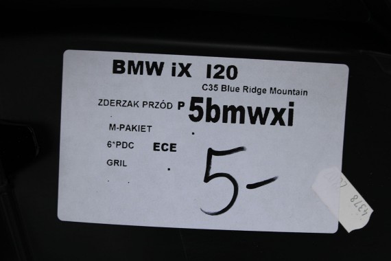 BMW iX i20 ZDERZAK PRZEDNI PRZÓD M pakiet Kolor: C35 Blue Ridge Mountain Metallic  51117983621 7983621 M POWER 51119492524