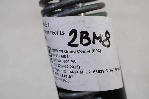 BMW 8 M8 F93 KLAPA ZESPÓŁ DOMYKANIA KLAPY 7453768 ELEKTRYCZNEJ SIŁOWNIKI bagażnika tył tylna 51247453768