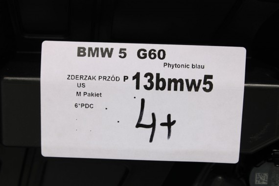 BMW 5 G60 ZDERZAK PRZEDNI PRZÓD C1M Phytonicblau Niebieski 8084653 G61 M PAKIET 8084653 8084655 8084656 8084629 9879291 9879291