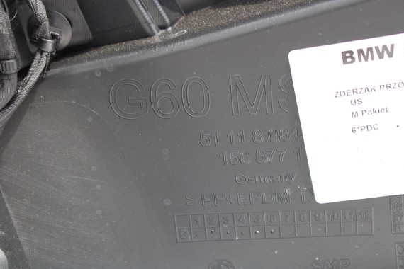 BMW 5 G60 ZDERZAK PRZEDNI PRZÓD C4A Oxidgrau Metallic szary 8084653 G61 M PAKIET 8084653 8084655 8084656 8084629 9879291 9879291