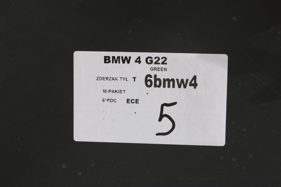 BMW 4 G22 G23 ZDERZAK TYŁ TYLNY 8075834 C5Y Cape York Green M PAKIET 51128075834 51128075839 51128078907 114609  51128078907