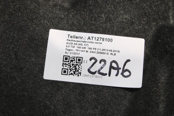 AUDI A6 NADKOLE PRZEDNIE PRZÓD 4G0821133F 4G0821134F 4G C7 4G0 821 133 F 4G0 821 134 F FL LIFT 4G0821133 4G0821134