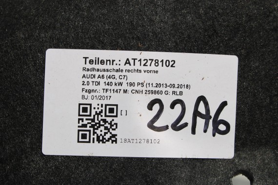 AUDI A6 NADKOLE PRZEDNIE PRZÓD 4G0821133F 4G0821134F 4G C7 4G0 821 133 F 4G0 821 134 F FL LIFT 4G0821133 4G0821134