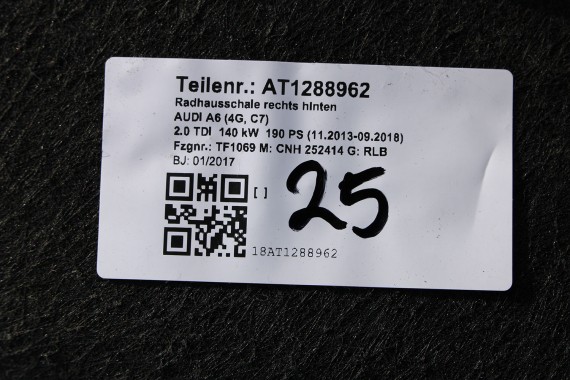 AUDI A6 NADKOLE TYŁ TYLNE 4G0810171B 4G0810172B 4G C7 4G0 810 171 B 4G0 810 172 B FL LIFT 2014-2018