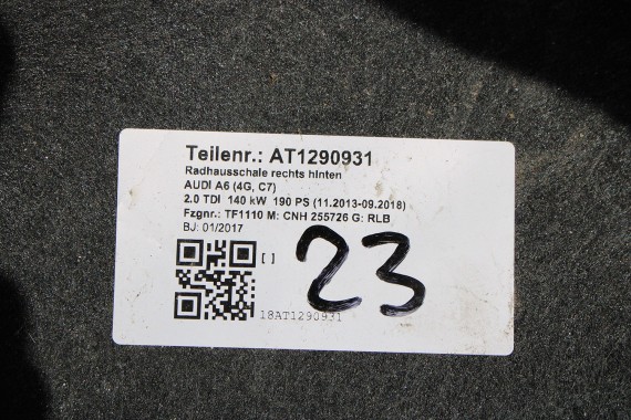 AUDI A6 NADKOLE TYŁ TYLNE 4G0810171B 4G0810172B 4G C7 4G0 810 171 B 4G0 810 172 B FL LIFT 2014-2018