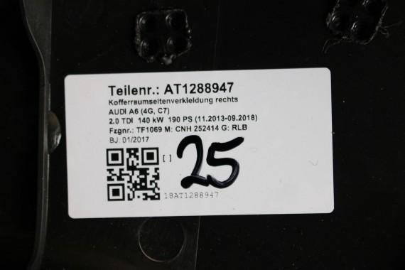 AUDI A6 SEDAN BOCZEK DYWAN BOCZKI BAGAŻNIKA 4G5863887D 4G5863888D 4G5863471C 4G5863463D boczki bagażnik 4G C7 44H soul czerń