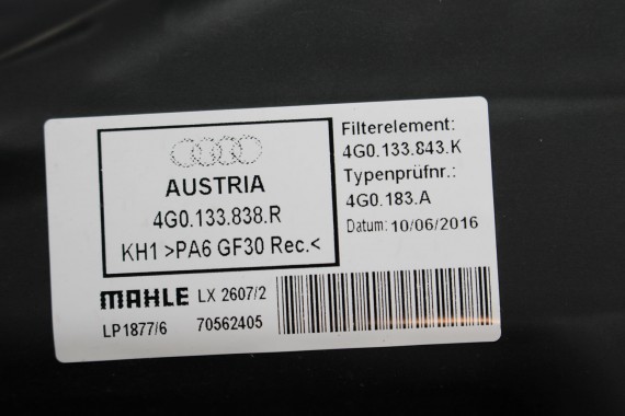 AUDI A6 A7 FILTR POWIETRZA OBUDOWA 4G0133838R 4G0133843K 4G0 133 838 R 2.0 TDi diesel A6 FL LIFT 4G C7 4G0133838R 4G0133843K