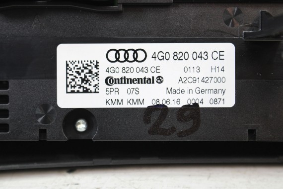AUDI A6 A7 PANEL KLIMY KLIMATYZACJI 4G0820043CE moduł sterownik nawiewu klimy  4G0 820 043 C 4G C7 4G8 wentytlacja podgrzewane