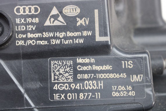 AUDI A6 FL LIFT PRZÓD maska błotniki zderzak pas przedni lampy wzmocnienie FULL LED 4G 2015- Q2Q2 LX7P Tornadograu szary