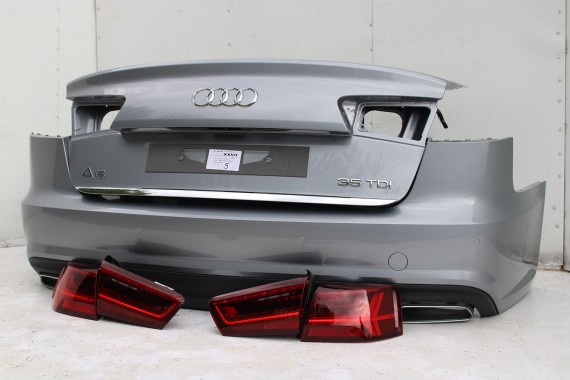 AUDI A6 SEDAN TYŁ ZDERZAK TYLNY KLAPA BAGAŻNIKA 4G 4G5 LAMPY Q2Q2 LX7P szary C7 FL LIFT tylna zderzak klapa lampa led ledy
