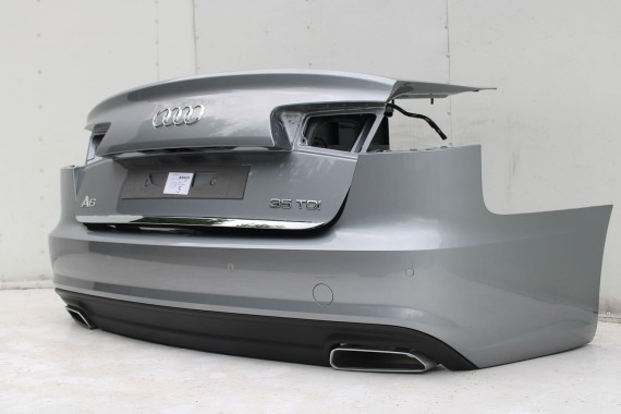 AUDI A6 SEDAN TYŁ ZDERZAK TYLNY KLAPA BAGAŻNIKA 4G 4G5 LAMPY Q2Q2 LX7P szary C7 FL LIFT tylna zderzak klapa lampa led ledy