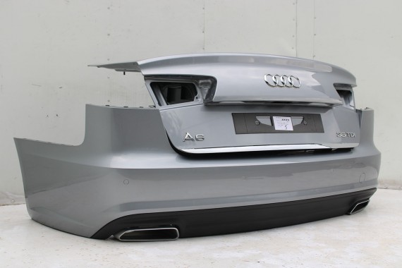 AUDI A6 SEDAN TYŁ ZDERZAK TYLNY KLAPA BAGAŻNIKA 4G 4G5 LAMPY Q2Q2 LX7P szary C7 FL LIFT tylna zderzak klapa lampa led ledy
