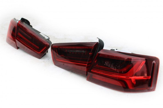 AUDI A6 SEDAN TYŁ ZDERZAK TYLNY KLAPA BAGAŻNIKA 4G 4G5 LAMPY Q2Q2 LX7P szary C7 FL LIFT tylna zderzak klapa lampa led ledy