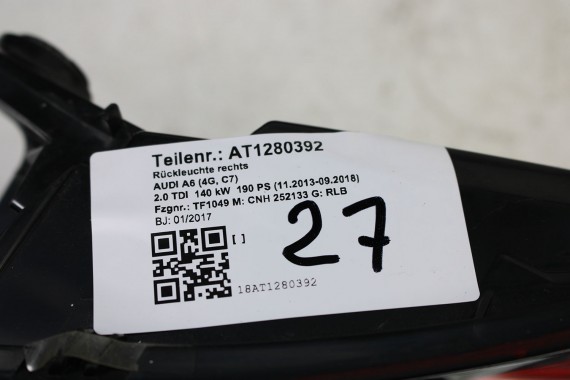 AUDI A6 SEDAN TYŁ ZDERZAK TYLNY KLAPA BAGAŻNIKA 4G 4G5 LAMPY Q2Q2 LX7P szary C7 FL LIFT tylna zderzak klapa lampa led ledy