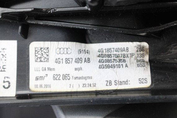 AUDI A6 LUSTERKO DRZWI LEWE 12pin LX7P 4G zewnętrzne 12 pinów kabli Q2Q2 metallic 	Szary 4G1857409AB 4G1857409AE 4G1857409BE
