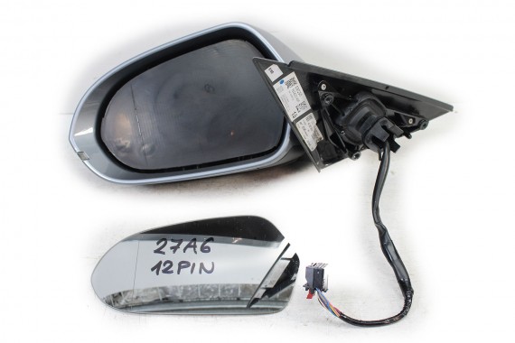 AUDI A6 LUSTERKO DRZWI LEWE 12pin LX7P 4G zewnętrzne 12 pinów kabli Q2Q2 metallic 	Szary 4G1857409AB 4G1857409AE 4G1857409BE