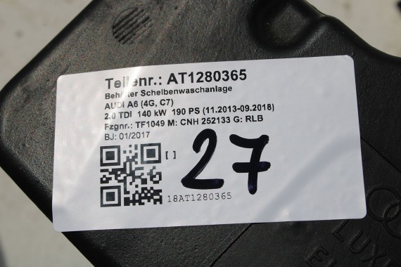 AUDI A6 A7 ZBIORNIK PŁYNU SPRYSKIWACZY 4G8955451J 4G8955453D 4G8955453F 4G1955462A 4G8955453B 4G8955453C 4G1955463A 4G C7 4G8