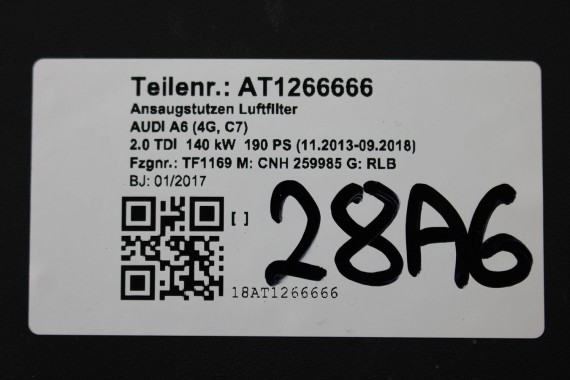 AUDI A6 A7 FILTR POWIETRZA OBUDOWA 4G0133838R 4G0133843K 4G0 133 838 R 2.0 TDi diesel A6 FL LIFT 4G C7 4G0133838R 4G0133843K