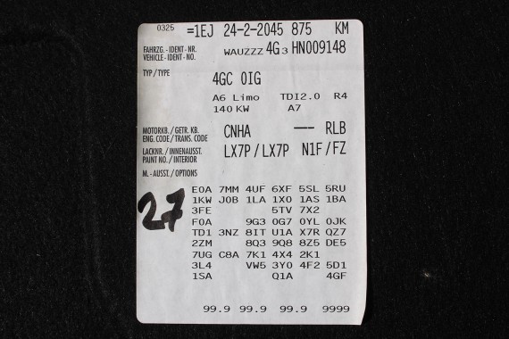 AUDI A6 SEDAN BOCZEK DYWAN BOCZKI BAGAŻNIKA 4G5863887D 4G5863888D 4G5863471C 4G5863463D boczki bagażnik 4G C7 44H soul czerń