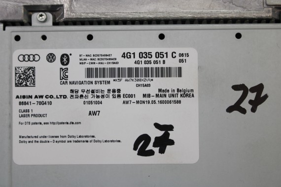 AUDI A6 A7 CZYTNIK DVD MMI 3G+ SD 4G1035051C 4G1 035 051 C LIFT MIB II HIGH MULTIMEDIA nawigacja 4G C7 4G8 4G1035051C 4G1035051