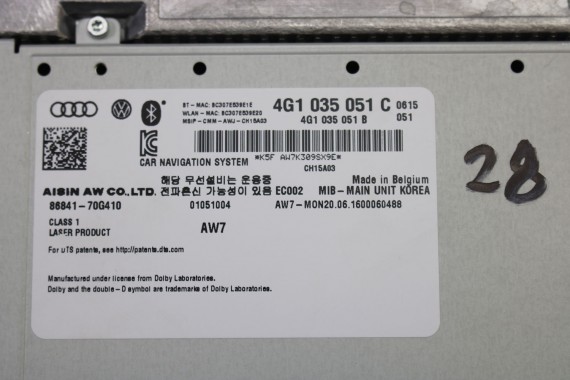 AUDI A6 A7 CZYTNIK DVD MMI 3G+ SD 4G1035051C 4G1 035 051 C LIFT MIB II HIGH MULTIMEDIA nawigacja 4G C7 4G8 4G1035051C 4G1035051