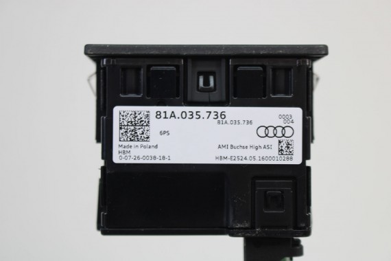 AUDI A6 PORT USB PRZYŁĄCZE 81A035736 81A 035 736 gniazdo USB AUX  4G C7 A7 4G8 A8 D4 4H gniazda złącza złącze 2*USB