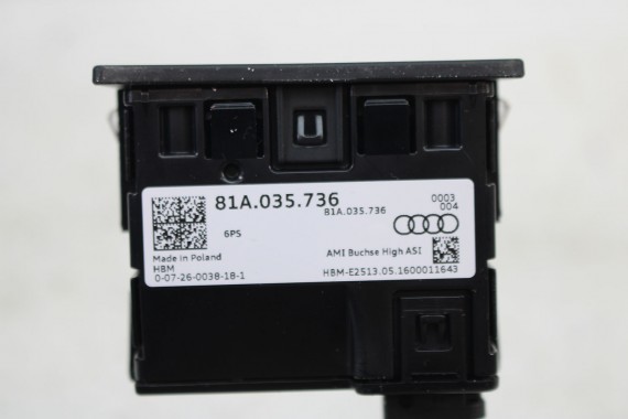 AUDI A6 PORT USB PRZYŁĄCZE 81A035736 81A 035 736 gniazdo USB AUX 4G A7 gniazda złącza złącze 2*USB 81A035736 81A035736 81A035736