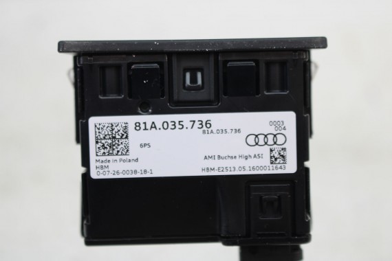 AUDI A6 PORT USB PRZYŁĄCZE 81A035736 81A 035 736 gniazdo USB AUX  4G C7 A7 4G8 A8 D4 4H gniazda złącza złącze 2*USB