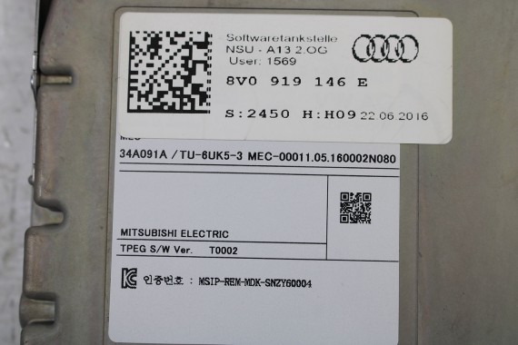 AUDI A4 A6 A7 Q7 TT TUNER TV 8V0919146E 8V0919146B 8V0919146E DVB DTV moduł sterownik 8V0919146 8V0919146E 8V0919146E 8V0919146E