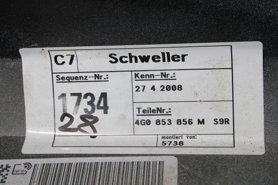 AUDI A6 LISTWA PROGOWA 4G0853855M 4G0853856M 4G C7 4G0 853 855 G NAKŁADKA LISTWY próg 4G0853859H 4G0853860H LIFT FL 2Y LS9R
