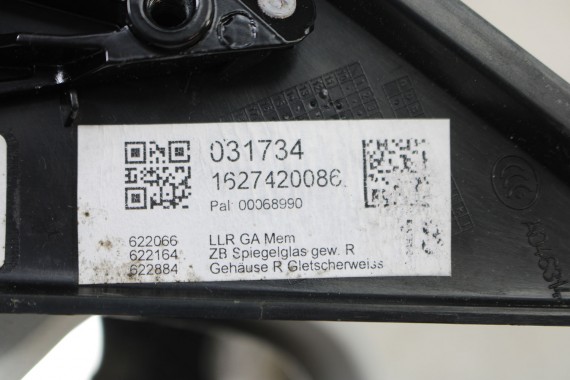 AUDI A6 LUSTERKO DRZWI PRAWE 12pin LS9R 4G zewnętrzne 12 pinów kabli 2Y2Y metallic 	Biały 4G1857410AB 4G1857410AE 4G1857410BE