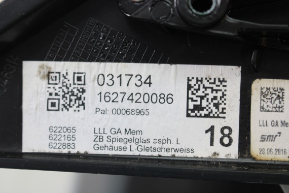 AUDI A6 LUSTERKO DRZWI LEWE 12pin LS9R 4G zewnętrzne 12 pinów kabli 2Y2Y metallic 	Biały 4G1857409AB 4G1857409AE 4G1857409BE