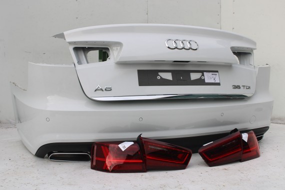 AUDI A6 SEDAN TYŁ ZDERZAK TYLNY KLAPA BAGAŻNIKA 4G 4G5 LAMPY 2Y2Y LS9R Biały C7 FL LIFT tylna zderzak klapa lampa