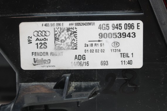 AUDI A6 SEDAN TYŁ ZDERZAK TYLNY KLAPA BAGAŻNIKA 4G 4G5 LAMPY 2Y2Y LS9R Biały C7 FL LIFT tylna zderzak klapa lampa