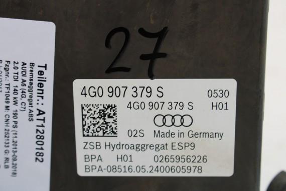 AUDI A6 POMPA ABS 4G0907379S hamulcow 4G0614517AK agregat BEF 4G0614517AM 4G0614517BA 4G0907379T 4G0998375AD A7 4G8 FL LIFT