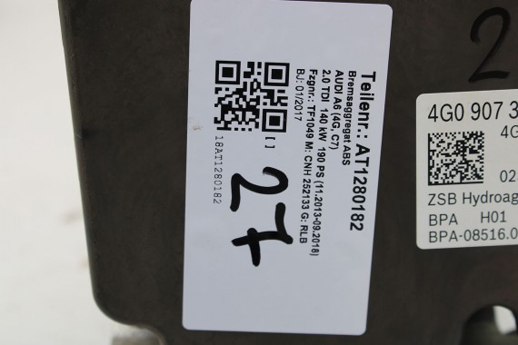 AUDI A6 POMPA ABS 4G0907379S hamulcow 4G0614517AK agregat BEF 4G0614517AM 4G0614517BA 4G0907379T 4G0998375AD A7 4G8 FL LIFT