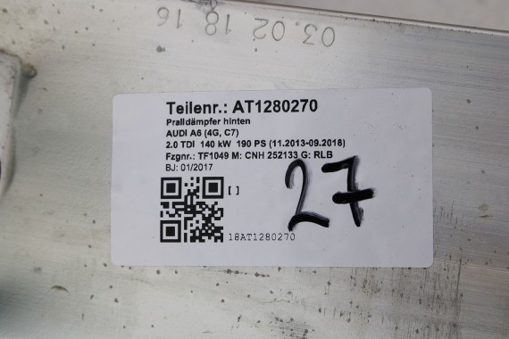 AUDI A6 SEDAN BELKA ZDERZAKA TYŁ 4G5807309 TYLNEGO TYLNA 4G wzmocnienie C7 4G5 807 309 4G5807309 4G5807309 4G5807309 4G5807309