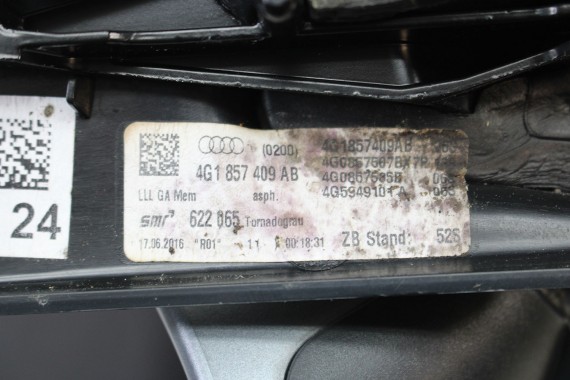AUDI A6 LUSTERKO DRZWI LEWE 12pin LX7P 4G zewnętrzne 12 pinów kabli Q2Q2 metallic 	Szary 4G1857409AB 4G1857409AE 4G1857409BE