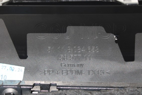BMW 5 G60 ZDERZAK PRZEDNI PRZÓD 416 Carbon Czarny 8084653 G61 M PAKIET 51118084653 8084655 8084656 8084629 9879291 9879291