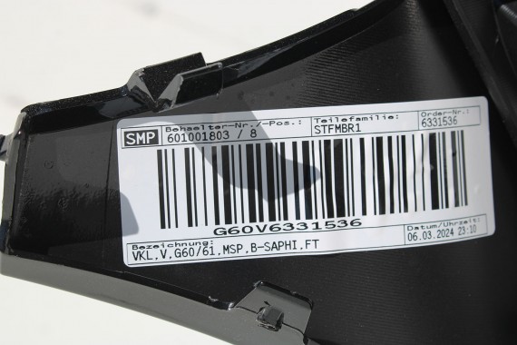 BMW 5 G60 ZDERZAK PRZEDNI PRZÓD 475 Black-sapphire Czarny 8084653 G61 M PAKIET 51118084653 8084655 8084656 8084629 9879291