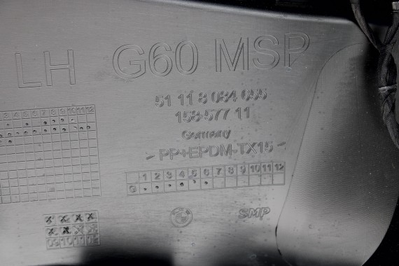 BMW 5 G60 ZDERZAK PRZEDNI PRZÓD C4A Oxidgrau Metallic szary 8084653 G61 M PAKIET 8084653 8084655 8084656 8084629 9879291 9879291