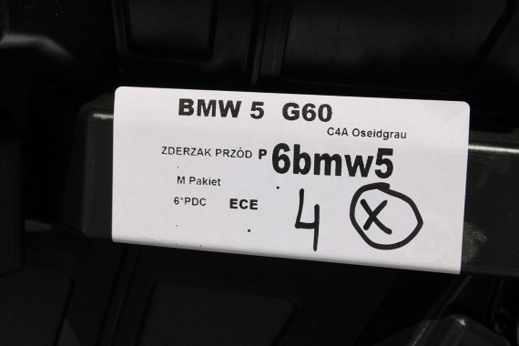 BMW 5 G60 ZDERZAK PRZEDNI PRZÓD C4A Oxidgrau Metallic szary 8084653 G61 M PAKIET 8084653 8084655 8084656 8084629 9879291 9879291