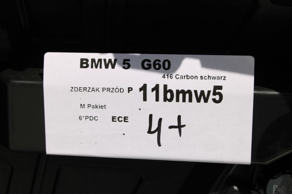 BMW 5 G60 ZDERZAK PRZEDNI PRZÓD 416 Carbon Czarny 8084653 G61 M PAKIET 51118084653 8084655 8084656 8084629 9879291 9879291